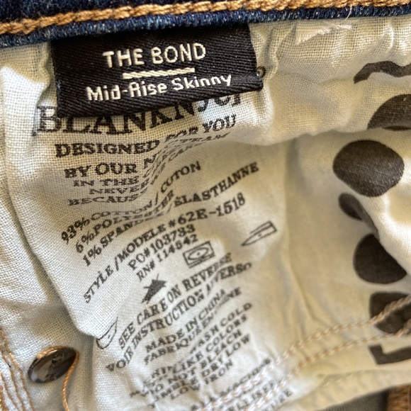 BLANKNYC “The Bond”” Mid-Rise Skinny stretch Size 30 NWT - Picture 9 of 9
